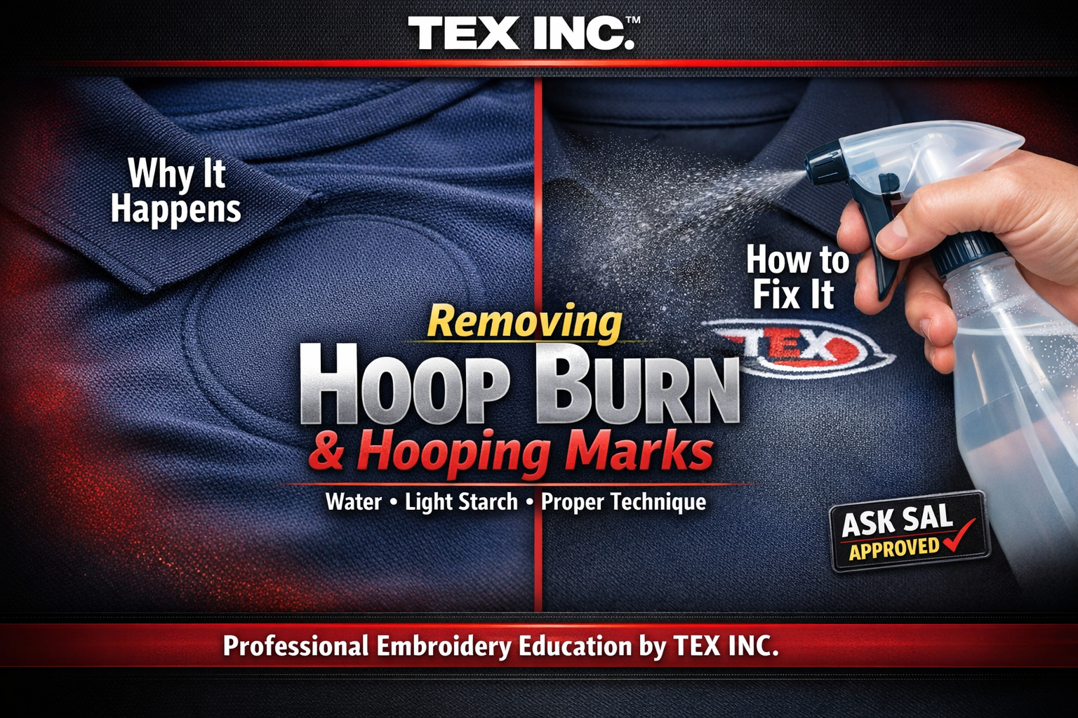 Removing Hoop Burn & Hooping Marks in Embroidery