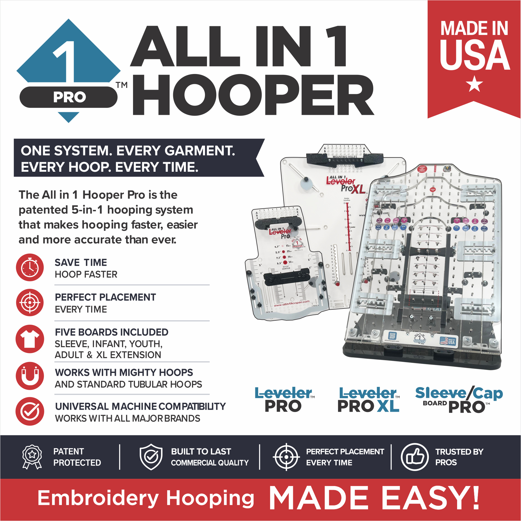 All in 1 Hooper Pro Starter Kit with Mighty & Standard Hoop Combo Brackets