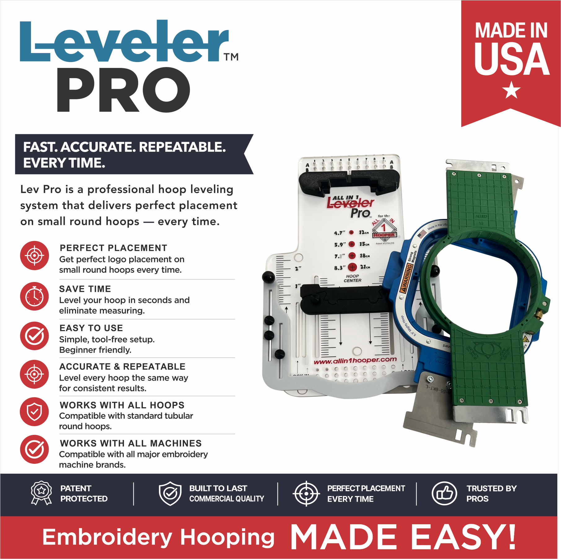 Leveler Pro Small Hoop Kit with Mighty & Standard Hoop Combo Brackets